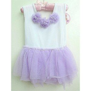 Princess Expressions Toddler Tutu BodySuit Dress, White & Purple Lace 18-24 M